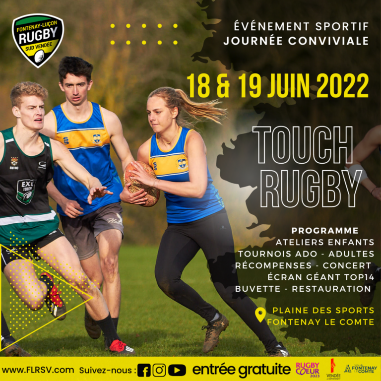 Inscription des équipes pour le tournoi de Touch Rugby du 18 et 19 Juin 2022